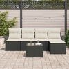 vidaXL Conjunto de sof&aacute; de jard&iacute;n 6 pcs Negro rat&aacute;n sint&eacute;tico