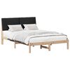 vidaXL Estructura de cama con cabecera Marrón y negro 150 x 200 cm