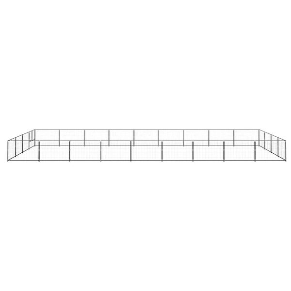 vidaXL Perrera acero 36 m&sup2; negra