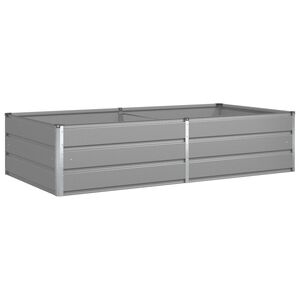 vidaXL Jardinera Gris Claro 195 x 100 x 45 cm Acero Galvanizado