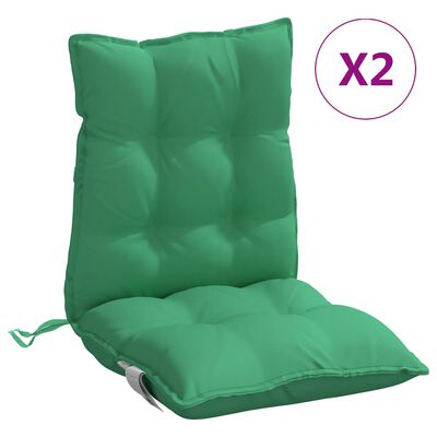 vidaXL Cojines para silla con respaldo bajo 2 uds tela Oxford verde