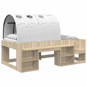 vidaXL Estructura de Cama con Barandas de Cama 3 uds.