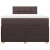 vidaXL Cama box spring con colch&oacute;n tela marr&oacute;n oscuro 120x190 cm