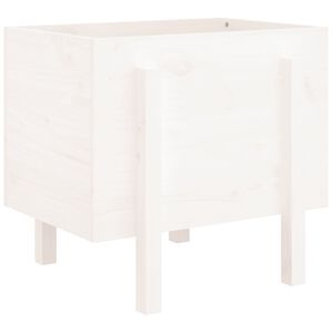 vidaXL Jardinera de madera maciza de pino blanco 62x50x57 cm