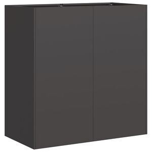 vidaXL Jardinera de acero laminado en fr&iacute;o negro 80x40x80 cm