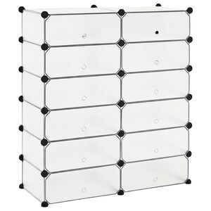 vidaXL Zapatero apilable con 12 compartimentos blanco