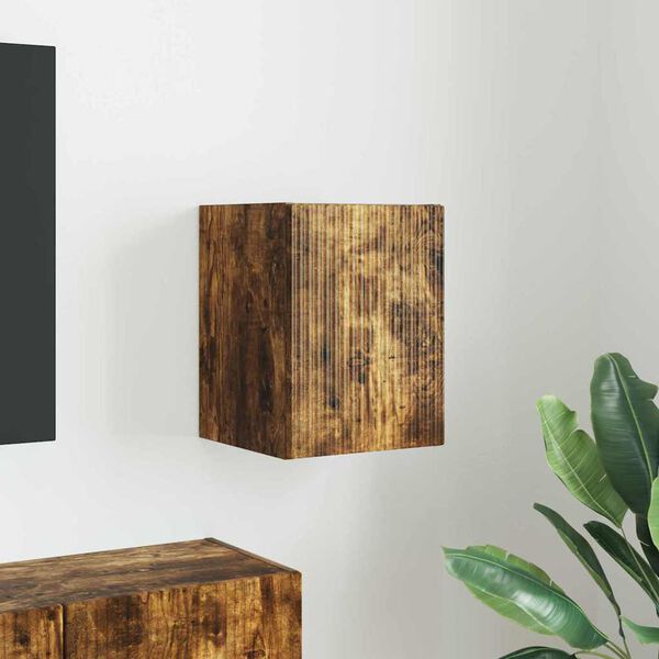 vidaXL Mueble de TV Montado en la Pared Roble ahumado 30 x 31 x 40 cm