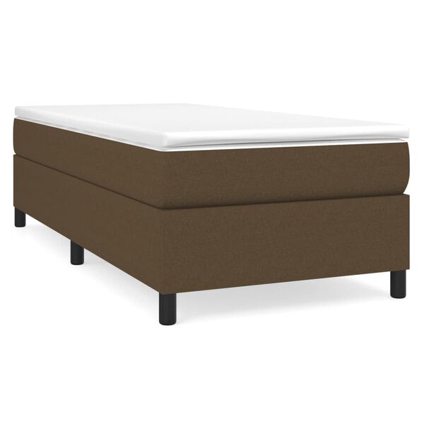 vidaXL Cama box spring con colch&oacute;n tela marr&oacute;n oscuro 80x200 cm
