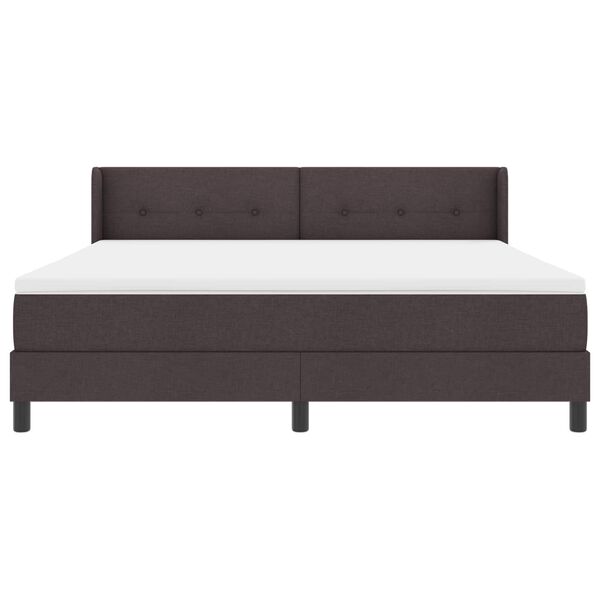 vidaXL Cama tipo Box Spring Marr&oacute;n Oscuro 200 x 180 cm Poli&eacute;ster