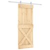 vidaXL Puerta Corredera Natural y Blanco 80 x 210 cm