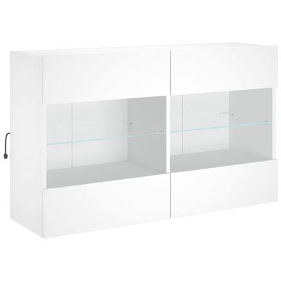 vidaXL Muebles de pared de TV con luces LED 6 piezas blanco