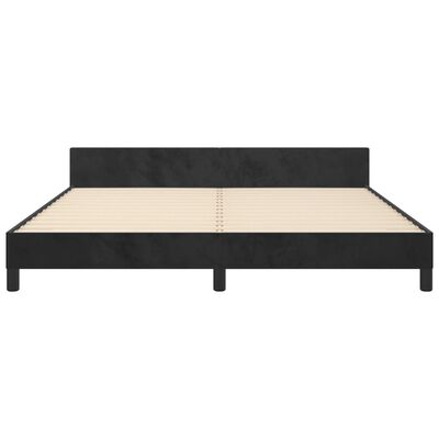 vidaXL Estructura de cama con cabecero de terciopelo negro 160x200 cm