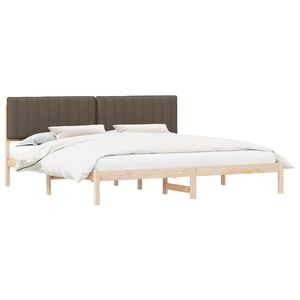 vidaXL Estructura de Cama con Cabecera Tapizada Taup&eacute; 200 x 200 cm