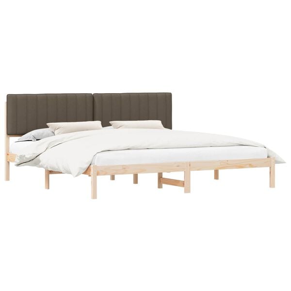 vidaXL Estructura de Cama con Cabecera Tapizada Taup&eacute; 200 x 200 cm