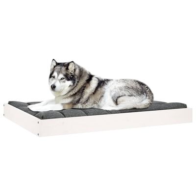vidaXL Cama para perros madera maciza de pino blanco 101,5x74x9 cm