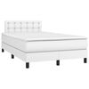vidaXL Cama box spring con colch&oacute;n cuero sint&eacute;tico blanco 120x190 cm
