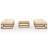 vidaXL Juego de muebles de jardín 5 pzas y cojines madera pino maciza