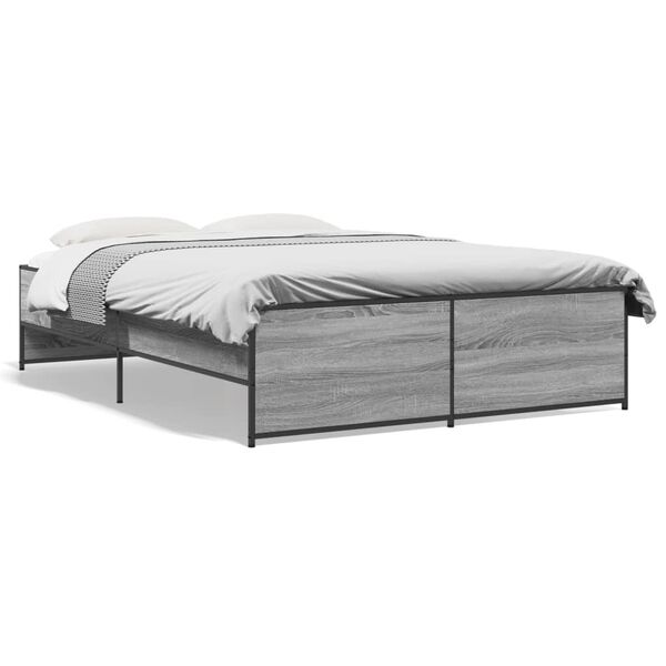 vidaXL Estructura cama madera ingenier&iacute;a metal gris Sonoma 120x200 cm