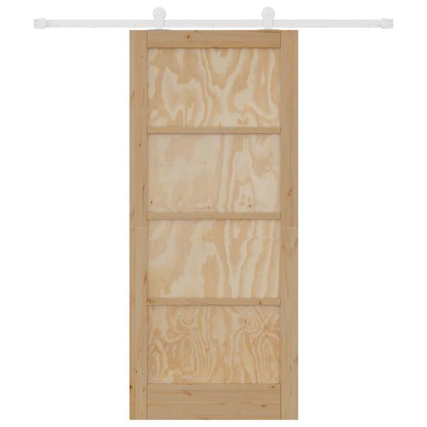 vidaXL Puerta Corredera Marr&oacute;n 86 x 198,5 cm Madera de pino macizo