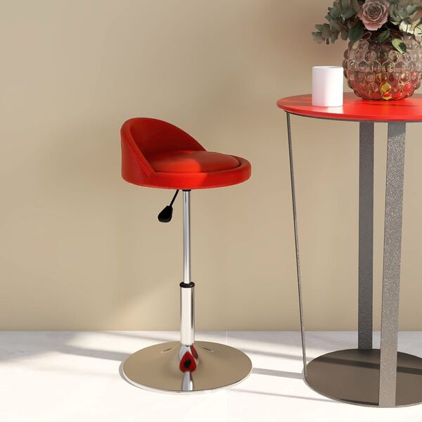 vidaXL Silla de comedor giratoria piel sint&eacute;tica roja