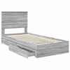 vidaXL Cama con almacenamiento con cabecera Gris Sonoma 100 x 200 cm