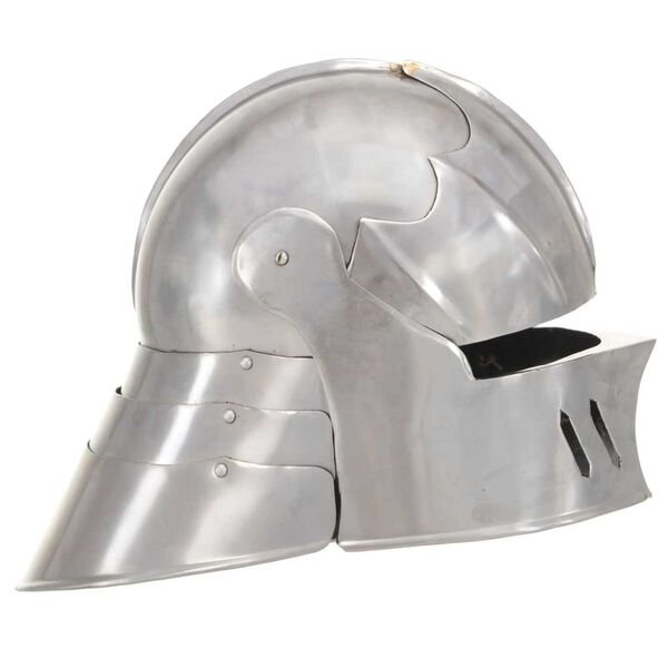 vidaXL Réplica de casco de caballero medieval antiguo LARP acero plata