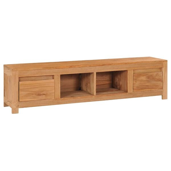 vidaXL Mueble de TV de madera de teca maciza 115x30x35 cm