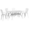 vidaXL Juego de comedor de jardín 5 piezas aluminio fundido blanco