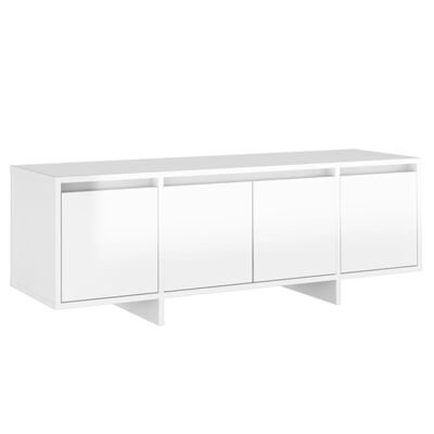 vidaXL Mueble de TV madera contrachapada blanco brillo 120x30x40,5 cm