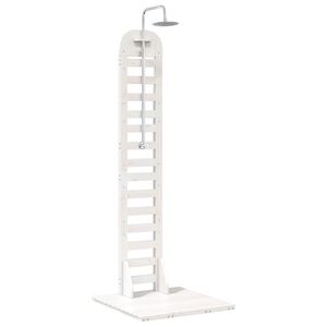 vidaXL Ducha exterior 223 cm Madera maciza de pino y acero inoxidable