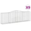 vidaXL Cestas de gaviones 9 uds forma de arco hierro 400x50x120/140 cm