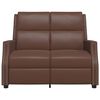 vidaXL Sill&oacute;n reclinable de masaje de 2 plazas cuero sint&eacute;tico marr&oacute;n
