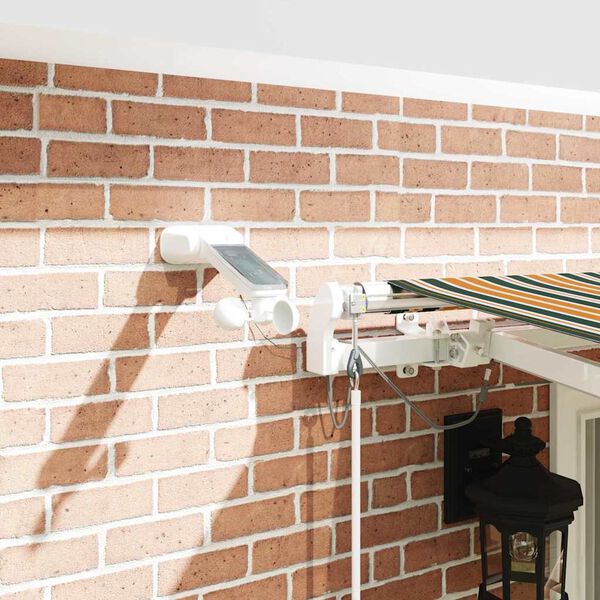 vidaXL Toldo Retr&aacute;ctil Verde y amarillo 400 x 300 cm Poli&eacute;ster y metal