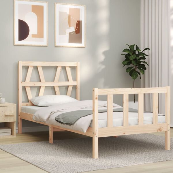vidaXL Estructura de cama sin colchón madera maciza de pino 100x200 cm