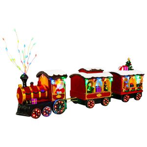 vidaXL Tren de Navidad SALO 51 x 9,5 x 24,5 cm Resin Multicolour