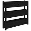 vidaXL Jardinera de madera maciza de pino negro 112x25x104,5 cm
