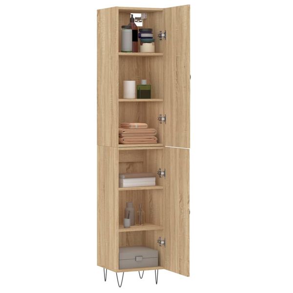 vidaXL Aparador de madera contrachapada roble Sonoma 34,5x34x180 cm