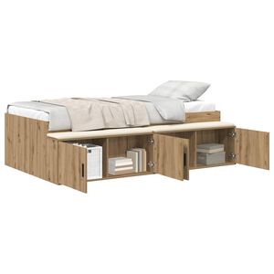 vidaXL Estructura de cama con caj&oacute;n Roble artisan 100 x 200 cm