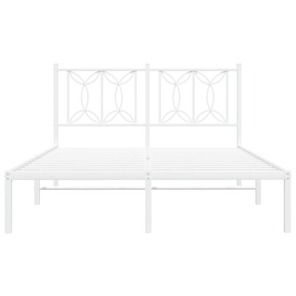 vidaXL Estructura cama sin colchón con cabecero metal blanco 135x190cm