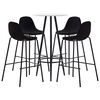 vidaXL Juego de mesa alta y taburetes 5 piezas tela negra