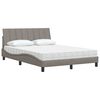 vidaXL Cama con colch&oacute;n Hanko tela gris taupe 120x200 cm