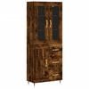 vidaXL Aparador alto madera contrachapada roble ahumado 69,5x34x180 cm