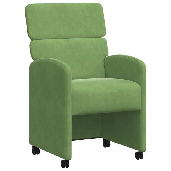 vidaXL Sillas de Comedor con Ruedas 2 pcs Verde claro 58 x 65 x 98 cm