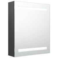 vidaXL Armario de baño con espejo y LED gris 50x14x60 cm
