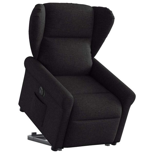 vidaXL Sill&oacute;n el&eacute;ctrico reclinable elevable de tela negro