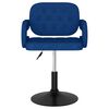 vidaXL Silla de comedor giratoria tela azul