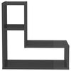 vidaXL Estantes de pared 2 uds contrachapado gris brillante 50x15x50cm