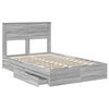 vidaXL Cama con almacenamiento con cabecera Gris Sonoma 135 x 190 cm