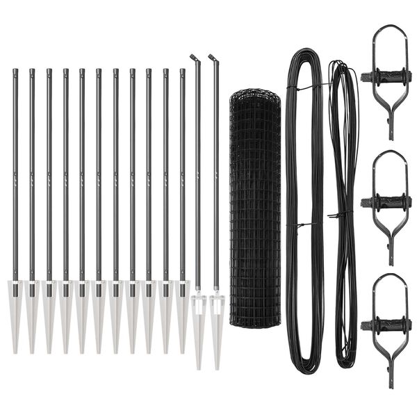 vidaXL Valla con Poste Gris 1,2 x 25 m Acero y PVC