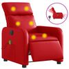 vidaXL Sill&oacute;n de masaje reclinable el&eacute;ctrico de cuero artificial rojo